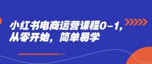 小红书电商运营课程0-1,从零开始,简单易学-水滴知识网