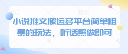 小说推文搬运多平台简单粗暴的玩法，听话照做即可-水滴知识网