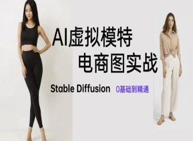 AI虚拟模特电商图实战,AI绘画Stable Diffusion 0基础到精通-水滴知识网