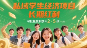 私域学生经济项目，长期红利，可批量复制放大，日收益2-5张-水滴知识网