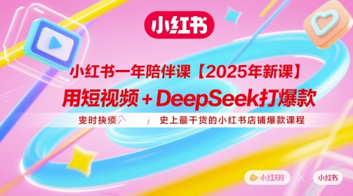 小红书一年陪伴课【2025年新课】，用短视频+deepSeek打爆款，史上最干货的小红书店铺爆款课程-水滴知识网