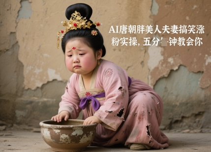 AI唐朝胖美人夫妻搞笑涨粉实操,五分钟教会你-水滴知识网