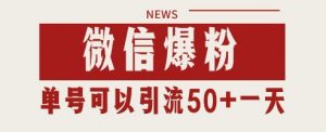 微信爆粉，私域暴力引流打法日引千粉 单号日进50+【揭秘】-水滴知识网