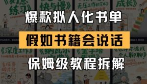 最新爆款拟人化书单玩法，假如书籍会说话，保姆级教程-水滴知识网