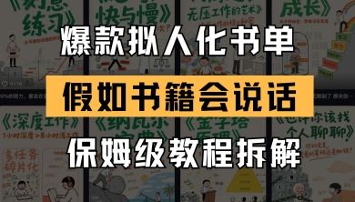 最新爆款拟人化书单玩法，假如书籍会说话，保姆级教程-水滴知识网