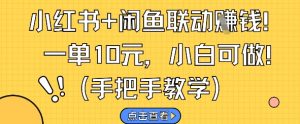小红书+闲鱼联动挣钱，一单10元，小白可做-水滴知识网