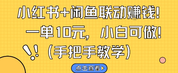 小红书+闲鱼联动挣钱,一单10元,小白可做-水滴知识网