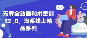 无界全站盈利术密训22.0,淘系线上精品系列-水滴知识网