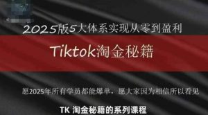 TikTok跨境2025淘金秘籍,2025TikTok从0到盈利变现-水滴知识网