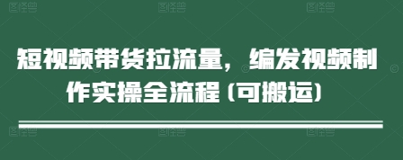 短视频带货拉流量,编发视频制作实操全流程(可搬运)-水滴知识网