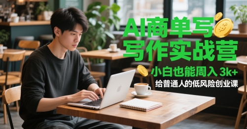 AI商单写作实战营,小白也能周入3k+,给普通人的低风险创业课-水滴知识网
