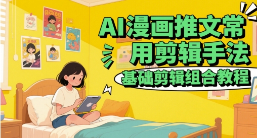 AI漫画推文常用剪辑手法，基础剪辑组合教程-水滴知识网