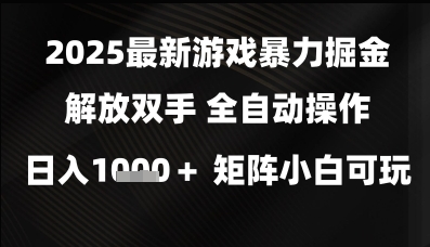 2025最新游戏暴力掘金解放双手,全自动操作,日入1k+矩阵,小白可玩【揭秘】-水滴知识网