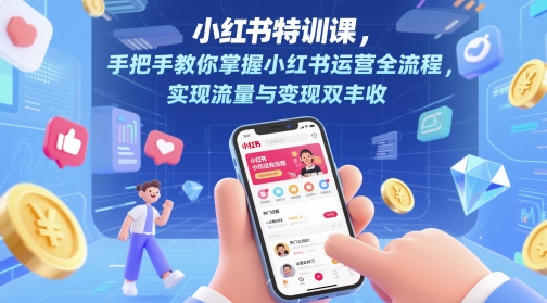 小红书特训课,手把手教你掌握小红书运营全流程,实现流量与变现双丰收-水滴知识网