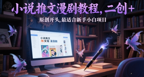 小说推文漫剧教程，二创+原创开头，最适合新手小白项目-水滴知识网
