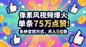 3分钟做出孤独感拉满的素风插画视频,单条点赞75W,谁发谁火系列,多种变现方式,月入5位数-水滴知识网