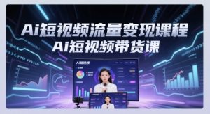 Ai短视频流量变现课程，Ai短视频带货课-水滴知识网