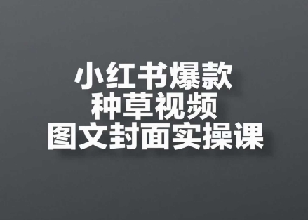 小红书爆款种草视频图文封面实操课,开店、选品、引流、变现全流程-水滴知识网