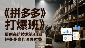 《拼多多打爆班》原创高阶技术第44期,拼多多高利润强付费-水滴知识网