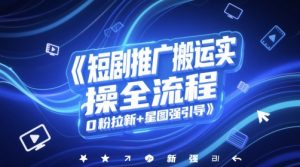 短剧推广搬运实操全流程，0粉拉新+星图强引导-水滴知识网