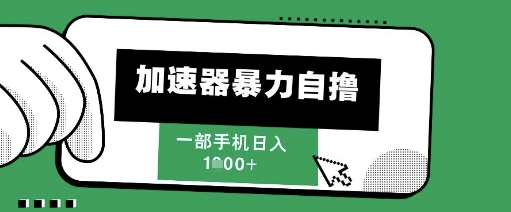 205新风口,加速器暴力自撸,单机日入1k+【揭秘】-水滴知识网