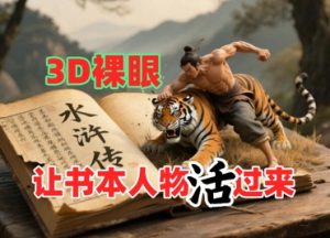 书本人物裸眼3D视频,新的玩法,流量超猛,保姆级教程-水滴知识网