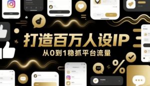 打造百万人设IP,从0到1稳抓平台流量-水滴知识网