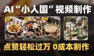 爆款1000W+播放微缩景观迷你小人国AI视频0成本制作全流程教学-水滴知识网