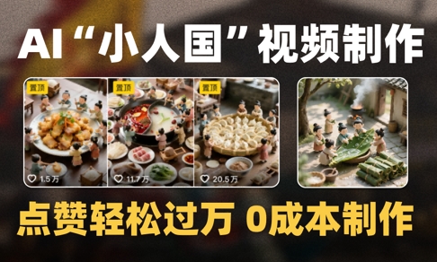 爆款1000W+播放微缩景观迷你小人国AI视频0成本制作全流程教学-水滴知识网