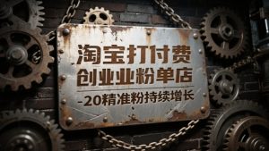 淘宝打付费创业粉单店每天稳定10-20精准粉持续增长【揭秘】-水滴知识网