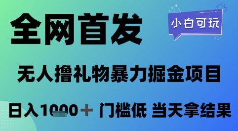 全网首发,无人直播撸礼物暴力掘金项目,小白可玩,日入1k+ 门槛低,当天拿结果【揭秘】-水滴知识网