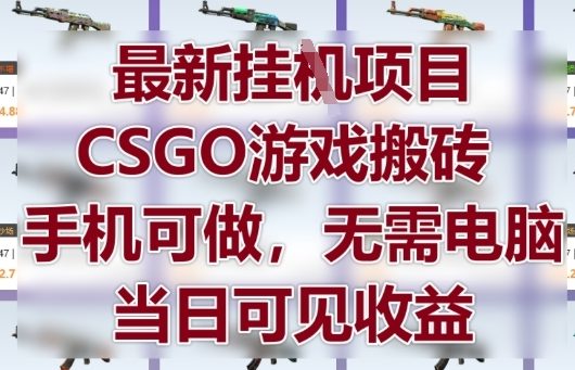 最新挂G项目，CSGO游戏搬砖，手机可做，无需电脑，当日见收益【揭秘】-水滴知识网