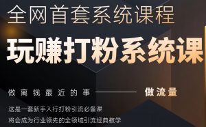 2025行业首套全网全域打粉系统神课，做流量做离钱最近的事，一套新手入行打粉引流必备课-水滴知识网