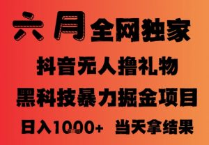 25年6月抖音无人直播最新暴力撸音浪掘金，小白可做，可批量矩阵放大，长期稳定日入1k+【揭秘】-水滴知识网