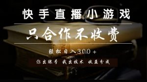 快手直播小游戏，只合作不收费，你出账号我出技术， 分润模式【揭秘】-水滴知识网