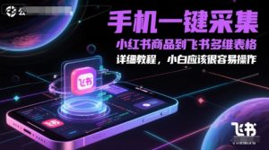 手机一键采集小红书商品到飞书多维表格，详细教程，小白应该很容易操作-水滴知识网