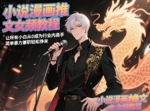 小说漫画推文女频教程，让所有小白从0成为行业内高手，简单暴力兼职轻松挣米-水滴知识网