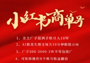 小红书商单号,AI轻松制作PLOG图文,商单接到手软3张-3k一条,每天轻松十分钟,矩阵n个账号,月入几个W-水滴知识网