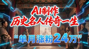 暴力起号!用AI制作历史名人传奇一生,单月涨粉24W,涨粉+变现赛道黑马来了-水滴知识网