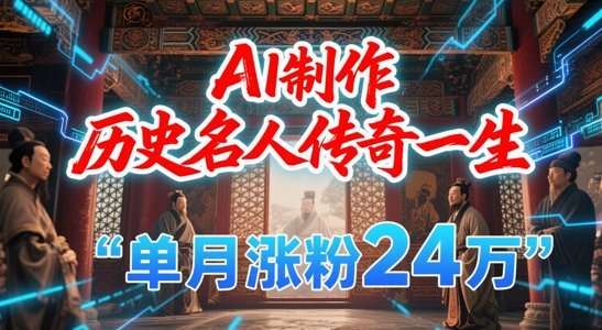暴力起号!用AI制作历史名人传奇一生,单月涨粉24W,涨粉+变现赛道黑马来了-水滴知识网