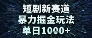 短剧新赛道，暴力掘金玩法，单日1k+【揭秘】-水滴知识网