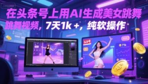 在头条号上用AI生成美女跳舞视频,7天1k+,纯软件操作-水滴知识网