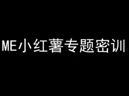 ME小红薯专题密训-小红书电商教程-水滴知识网