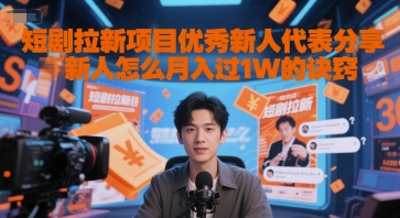 短剧拉新项目优秀新人代表分享新人怎么月入过1W的诀窍-水滴知识网