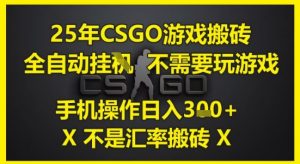 25年CSGO游戏搬砖，全自动运行，不需要玩游戏，手机操作日入3张(不是汇率搬砖)【揭秘】-水滴知识网