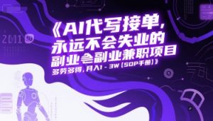 AI代写接单，永远不会失业的副业兼职项目，多劳多得，月入1-3W【SOP手册】-水滴知识网