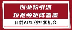 小红书某音创业赛道引流获客 自热矩阵日引200+【揭秘】-水滴知识网