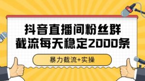 抖音直播间粉丝群暴力截流，一台电脑每天稳定2000条数据【揭秘】-水滴知识网