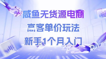 咸鱼无货源电商,高客单价玩法,新手1个月入门-水滴知识网