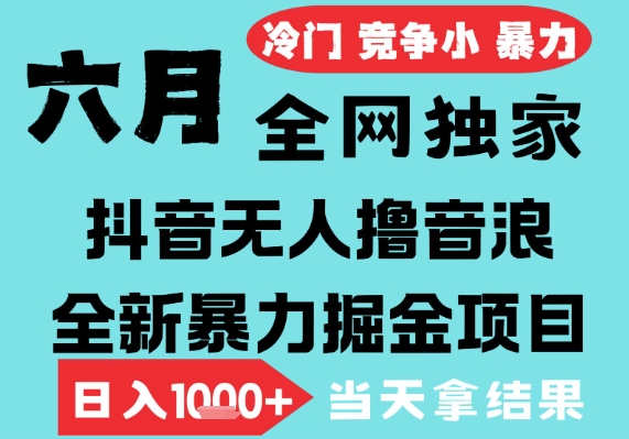 2025年6月高爆抖音无人直播最新撸音浪掘金项目,无脑日入1k+,低门槛小白可做,可矩阵放大【揭秘】-水滴知识网